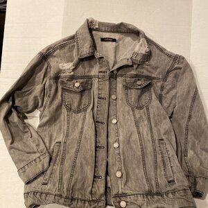 Refuge black/gray acid wash denim jacket size M 80’s/90’s Halloween costume